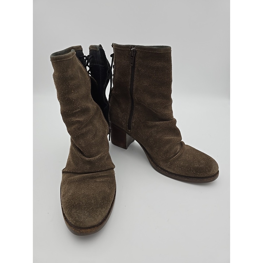 Bos. & Co Barlow Waterproof Brown Suede Heeled Laced Boots Size US 9.5 EU 41